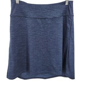 MPG Activewear Skirt M Navy‎ Blue Print Stretch High Low Aline Pockets Athletic